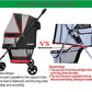 ROODO Escort 3 Wheel Dog Cat Pet Stroller for Small/Medium Dogs Cats Best Lightweight Foldable Portable Compact Jogger Travel All Terrain Pet Gear System Puppy Doggie Bunny Kitty Stroller(Black)
