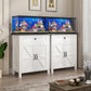 Suadism 20 Gallon Aquarium Stand With Charging Station, Farmhouse Fish Tank Stand, Reptile and Terrarium Stand with Drawer and Cabinet Storage, Sturdy Heavy Duty 27.6"15.7" - White