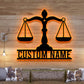 Personalized Lawyer Metal Sign LED Light, Custom Scales of Justice Metal Wall Art With LED Lights, Wall Art Hanging Home Decor Birthday Xmas Gift