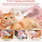 Steam Brush for Shedding Pets - Self-Cleaning Grooming Comb with Water Tank for Long & Short Haired Cats and Dogs (Pink)