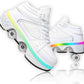 Double-Row Deform Wheel Automatic Walking Shoes Invisible Deformation Roller Skate 2 in 1 Removable Pulley Skates Skating Parkour