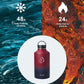 BUZIO 64 oz Water Bottle Insulated with Straw & 3 lid and Carrying Pouch, Leak Proof Half Gallon Stainless Steel Water Flask Jug, Cold for 48 Hrs Double Vacuum Thermo Canteen, BPA-Free, Ruby Red Navy