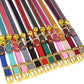 OOPSDOGGY Rolled Leather Cat Collar with Bell - Reflective Kitten Collar with Safety Elastic Strap - Adjustable Small Pet Collars for Boy Girl Cats (Black)