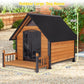 AIVITUVIN Outdoor Dog House with Anti-Chewing Durable Metal Frame Dog Kennel for Large Breed Dog Shelter Weatherproof (Brown 50.9" D x 37.4" W x 37.2" H