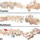 Kraftic Woodworking Building Kit for Kids, with 3 Educational DIY Carpentry Construction Wood Model Kit Toy Projects for Boys and Girls- Tractor, Bulldozer and Racing Car