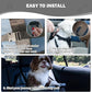 Dog Car Seat for Small Dogs, Large Leather Dog Car Bed with Storage Pocket, Waterproof PVC Leather Booster Seat Travel Bed for Front & Back Seat, Clip-On Safety Leash (Blue/Brown)