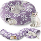 Cat Tunnel for Indoor Cats, Cute Peekaboo Cat Cave with Dangling Balls, Pet Donut Tunnel Bed with Circle Mat for Puppy Kitten Rabbit, Purple