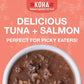 KOHA Poké Bowl Tuna & Salmon Entree in Gravy for Cats, 12-Pack of 3oz Pouches