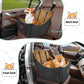 Dog Booster Car Seat for Up to 35lbs Pets,Easy to Install,Fully Detachable and Washable,Anti-Slip Base,Snug Puppy Car Seat with 2 Clip-On Leashes(Black/Coffee,Medium)