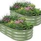 Galvanized Raised Garden Bed - 4×2×1ft (2 Packs) Planter Raised Beds for Gardening | Oval Metal Garden Planter Box with Safety Edging and Gloves for Vegetables Fruits and Flower OliveGreen