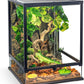 360° Clear View 35 Gallon 24x18x18 Glass Reptile Terrarium Suitable for Bearded Dragon, Chameleon, Crested Gecko, Multi-Pet Enclosure with Front Door, Excellent Ventilation, Hidden Wiring Holes