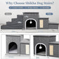 Upgrade XL Dog Stairs for Bed and Couch, 35.5"L x 13.8"D x 17"H, Foldable Dog Steps with Wider Stairs, Large Condo, Storage Space, Pet Stairs Steps for Cats, Small/Older Large Dogs, Hold Up to 180lbs