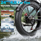 6000W Peak Electric Bike for Adults,58V Max-Output 1856Wh Dual Motor Ebike,47MPH 105Miles Range,24" x4.0 Fat Tire Hydraulic Disc Brake Front Fork Suspension E-Bike for Off-Road Mountain Snow Commuter