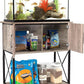 20-29 Gallon Aquarium Stand Metal Frame Fish Tank Stand with Cabinet Storage, for 20 Gallon Long Aquarium,30.7" L*16.5" W Tabletop,330LBS Capacity Grey PG01YGZ
