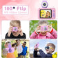 Kids Camera with Flip-up Lens for Selfie & Video, HD Digital Camera with 32GB SD Card, Ideal for 3-8 Years Old Girls Boys on Birthday Christmas Party as Gift(Pink)