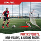 Soccer Rebounder, 2-in-1 Soccer Rebound Net, 6'x4.7' Large Net & 6'x16" Small Net, Soccer Bounce Back Net Practice for Team Volley Passing Solo Training, Football Trainer with Carry Bag Cones