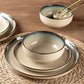 GBHOME Ceramic Dinnerware Sets for 4, 12 Pieces Stoneware Plates and Bowls Sets, Scratch Resistant Dishes, Dishwasher & Microwave Safe, Reactive Glaze-Gravel