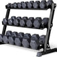 REP Fitness Rubber Hex Dumbbell Set, Adjustable Weight Pairs, Home Gym Equipment, Strength Training For Men Women, Black Coated Grips, Workout Rack Storage Optional, Heavy Lb Free Weights