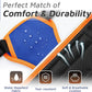 Eagloo Dog Harness for Large Dogs, No Pull Service Vest with Reflective Strips and Control Handle, Adjustable and Comfortable for Walking, No Choke Harness with 2 Metal Rings, Blue & Orange, M