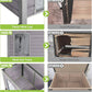 GUTINNEEN Chew Proof Dog House with Metal Iron Frame Outdoor Dog Kennel for Small Medium Large Indoor Dog Cage (33.5" L,Grey Color)