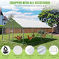 Large Metal Chicken Coop, 10x13x6.5FT Chicken Runs for Yard with Cover