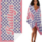 JML Personalized Beach Towel with Name, Custom Flower Beach Towel, Customized Microfiber Pool Towel, Quick Dry & Absorbent Swim Towel for Adult,Anniversary, Birthday, Summer Holiday,Vacation