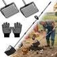 2 in 1 Chicken Poop Scooper Rake , 2 Rakes and 4 Sections Adjustable Stainless Steel Handle 37.4 - 68.9 Inch, Litter Scoop Chicken Coop Scoop for Animal Farm and Poultry Habitats with Gloves