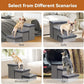 Dog Stairs with Furry Lids 18" H, 3-Step Wider Dog Steps with Storage for Small/Medium/Large Old Dogs Cats, Folding Sturdy Pet Stairs Climbing Bed Couch, Ramp for Car Hold Up to 200 lbs, Grey
