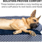 Furhaven Memory Foam Dog Bed for Large Dogs w/ Removable Bolsters & Washable Cover, For Dogs Up to 125 lbs - Plush & Woven Decor Comfy Couch Sofa - Diamond Blue, Jumbo Plus/XXL