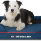 The Dog’s Bed Orthopedic Dog Bed Large Blue Oxford with Red Trim UK Flag Dog Bed 36x27 Memory Foam, Pain Relief: Arthritis, Post Surgery, Lameness, Veterinary Approved, Waterproof Washable Cover