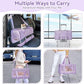 PETSFIT Soft-Sided Cat Carriers & Car Seats with Patent Safe Buckles, Clip-On Harness, 18"x11"x11" Airline Approved Pet Carrier - 9 lbs Capacity (Purple)