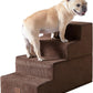 EHEYCIGA Dog Stairs for Bed 18" H, 4-Step Dog Steps for High Bed, Pet Steps for Small Dogs and Cats, Non-Slip Balanced Pet Indoor Ramp, Brown
