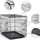 DONORO Dog Crates for Small Medium Size Dogs Indoor Double Door Dog Kennels & Houses for Puppy and Cats, Collapsible Metal Contour Dog Cages (Brown, 30.0" L x 19.0" W x 21.0" H)