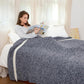 Snuggle Sac Heather Navy Twin Size Blankets, Super Soft Microfiber, Warm Cozy Knit Fuzzy Plush Blankets for Sofa, Bed, Living Room, Navy, 60x80 inches