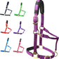 T TEKE Adjustable Horse Halters by Heavy Duty Soft Nylon, Padded with Anti-rubbing Waffle Neoprene on Both Crown & Nose