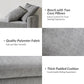 HULALA HOME Modern Storage Bench with Throw Pillows, 59.4" Extra Long Bedroom Ottoman Bench for End of Bed, Comfy Upholstered Footstool for Living Room Dining Room Entryway, Grey