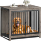 Dog Crate Furniture, Large Dog Crate Furniture, Dog Crate End Table for Large and Medium Dogs, Wooden Cage Kennel Furniture Indoor, Modern Dog Crate with Multi-Purpose Removable Tray