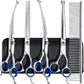 Gimars 7.0in Professional 4CR Stainless Steel Safety Round Tip 6 in 1 Dog Grooming Scissors Heavy Duty Titanium Coated Pet Grooming Scissor for Dogs, Cats and Other Animals