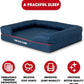 The Dog’s Bed, Medium Blue/Red 30x23.5, Memory Foam, Pain Relief: Arthritis, Hip & Elbow Dysplasia, Post Surgery, Lameness, Supportive, Calming, Waterproof Washable Cover, Veterinary Approved