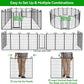 Dog Playpen Outdoor 16 Panels Heavy Duty Dog Fence 47" Height Anti-Rust with Doors Portable for RV Camping Yard, Total 36FT, 103 Sq.ft, Snowy Black