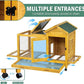 Wooden Rabbit Hutch with Waterproof Roof,Outdoor/Indoor Bunny Cage with Removable Slide-Out Bottom Tray, Chewproof Rabbit cage for Small-Medium Animals (Guinea Pigs, Hedgehogs)