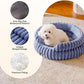 MEWOOFUN Cat Beds for Indoor Cats, Washable Dog Bed for Small Dogs, Round Pet Bed for Puppy and Kitten with Anti-Slip Bottom (Blue, 20"x20"x8")