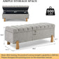Storage Ottoman Bench, Bedroom Storage Bench Foot Rest with Legs, 17.1 x 48.6 x 18.5 Inches, End of Bed Bench, Load up to 500 lb, for Living Room, Bedroom, Entryway, Light Gray