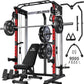 Power Cage, 2000LBS Multi-Function C21 Power Rack with Dual Pulley Cable Crossover System, All-in-One Squat Rack with More Training Attachments