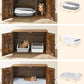 Feandrea Cat Litter Box Enclosure, Litter Box Furniture Hidden with Removable Divider, Indoor Cat House, End Table, 31.5 x 20.9 x 19.7 Inches, Rustic Brown UPCL002X01