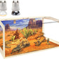 Prolee Bearded Dragon Tank, Reptile Enclosure, Snake Tank, Reptile Terrarium, Built-in Light Fixtures with Switch, (30 Gallon, 32" Long, Clear Acrylic Roof)