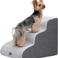 Dog Stairs for Couch Sofa and Chair, 3-Step Dog Steps for Small Dogs and Cats, Non-Slip Indoor Pet Step, Light Grey