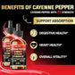8in1 Cayenne Pepper Liquid Drops with Ginger, Ceylon Cinnamon, Turmeric Curcumin, Berberine - Digestion, Circulatory Heath Support - 2 Packs of 30ml