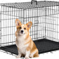 FDW 30 inch Dog Crate Dog Kennel Cage with Double Door Folding Metal Wire Dog Cage with Removable Tray&Divider Panel,Pet Crate for Medium Dogs,Black