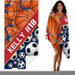 Personalized Beach Towel With Name, Custom Beach Towel with Text, Customized Basketball Football Microfiber Pool Towel, Quick Dry & Absorbent Swim Towel for Adult,Anniversary, Birthday, Summer Holiday